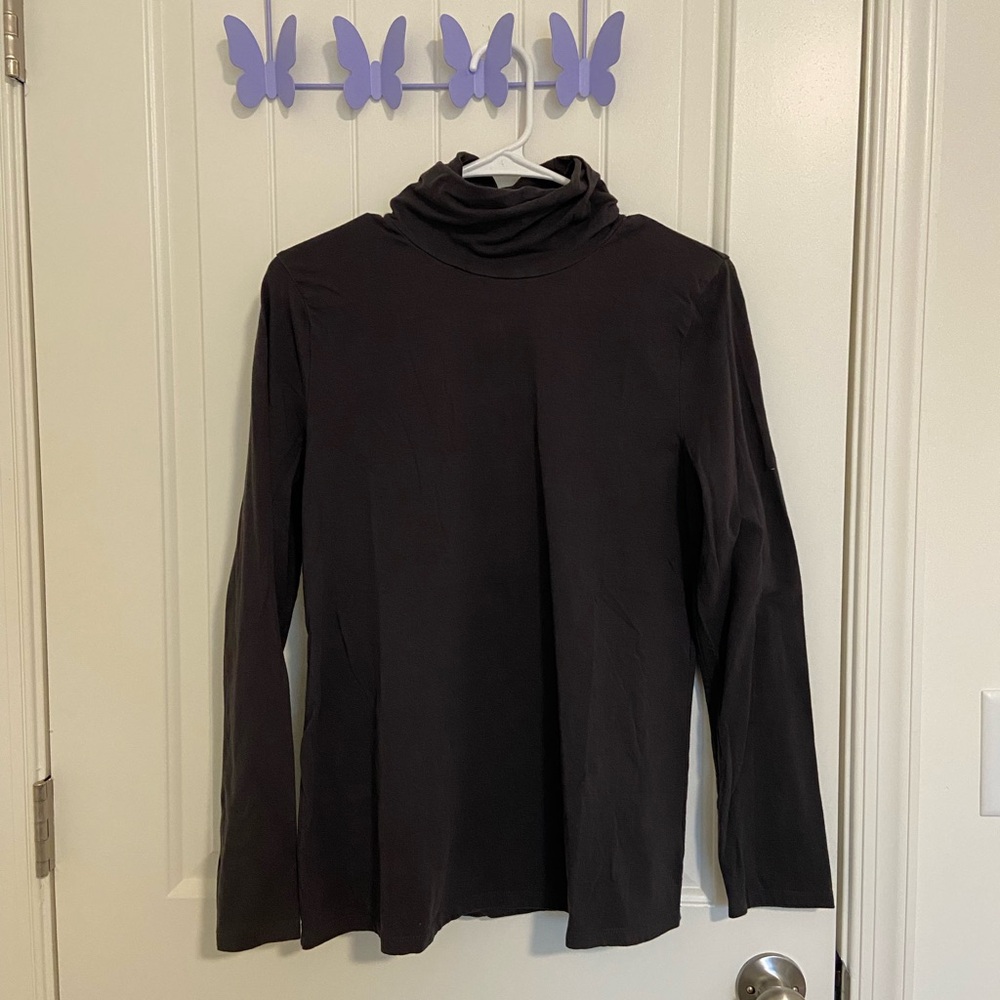Architect women’s dark gray turtleneck long sleeve stretchy top shirt large